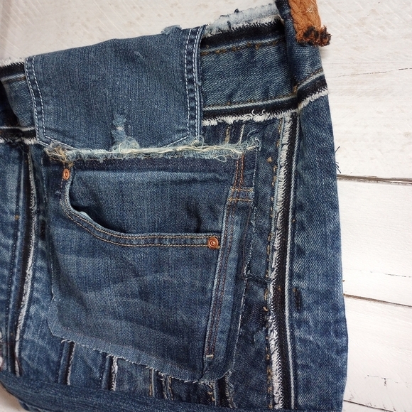 Women's Purse Handbag in Recycled Jeans and Fabric, Inside Lining. - Picture 5 of 9